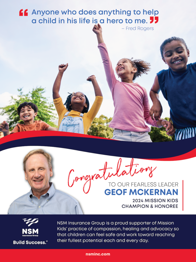 Mission kids award graphic with Geof McKernan honored as 2024 award recipient