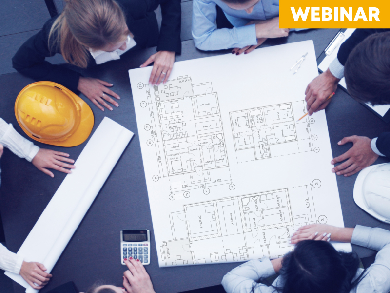 Webinar - Design team looking at architectural drawings