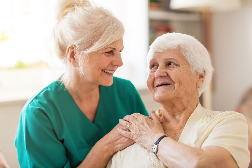 Healthcare Worker with senior in home
